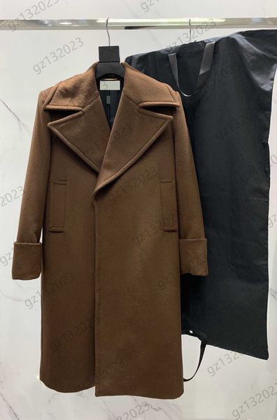 womens wool blends coat invisible button lapels solid color wool coats long sleeve out pockets loose outerwear designer classic style women, Black
womens wool blends coat invisible button lapels solid color wool coats long sleeve out pockets loose outerwear designer classic style women, Black