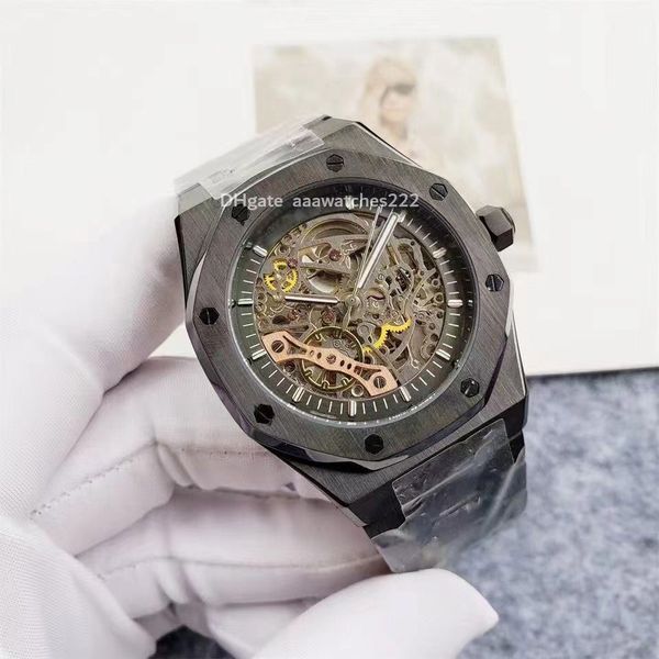fashion full hollow dial mechanical men's watch black hollow automatic fine steel wiredrawing craft strap 42mm designer watches movemen, Slivery;brown
fashion full hollow dial mechanical men's watch black hollow automatic fine steel wiredrawing craft strap 42mm designer watches movemen, Slivery;brown