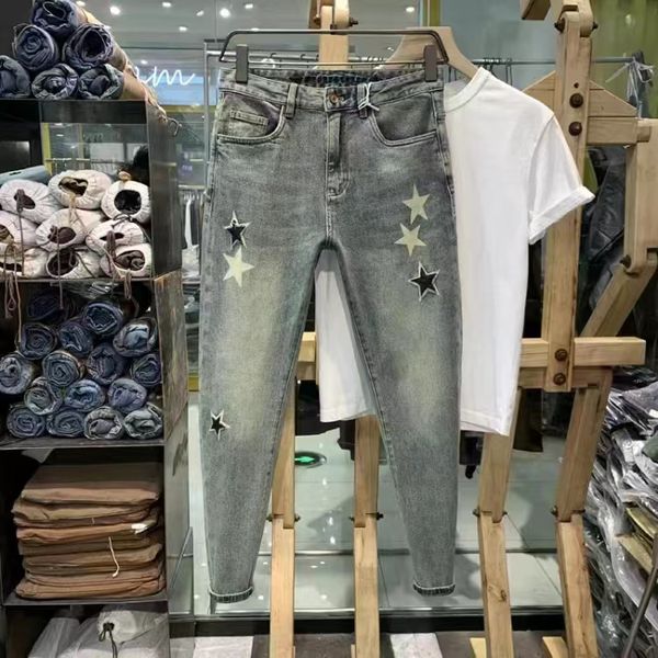 designer jeans men's fashion vaqueros grimey printeds cow retro stretch biker zipper slim leg pants, Blue
designer jeans men's fashion vaqueros grimey printeds cow retro stretch biker zipper slim leg pants, Blue