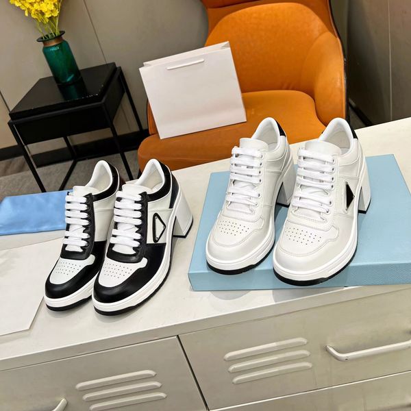 2023 sporty leather sports dress shoes 8cm high-heeled leather sneakers technical fabric re-nylon chunky light rubber sole casual walking, Black
2023 sporty leather sports dress shoes 8cm high-heeled leather sneakers technical fabric re-nylon chunky light rubber sole casual walking, Black