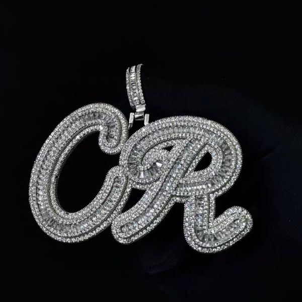 men women new trendy 18k yellow white gold plated bling baguettes cz stone custom name letter pendant jewelry with 3mm 24inch rope chain, Silver
men women new trendy 18k yellow white gold plated bling baguettes cz stone custom name letter pendant jewelry with 3mm 24inch rope chain, Silver