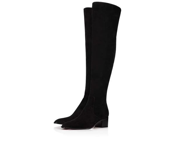 with box women shoes luxury designer brand boots overtheknee boot sophisticated redbotto gazellou chunky heel almond shape toes 6167630, Black
with box women shoes luxury designer brand boots overtheknee boot sophisticated redbotto gazellou chunky heel almond shape toes 6167630, Black
