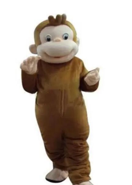2022 curious george monkey mascot costumes, Red;yellow