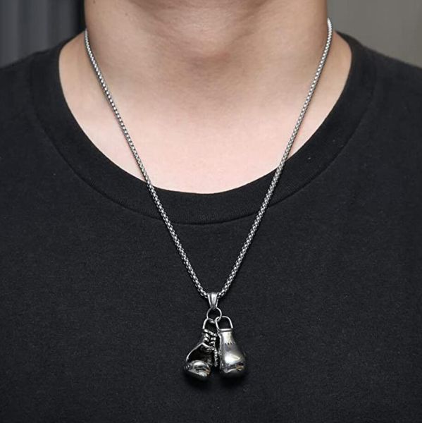hip hop design creative fitness boxing gloves necklace domineering men sports leisure fashion punk pendant gift, Silver
hip hop design creative fitness boxing gloves necklace domineering men sports leisure fashion punk pendant gift, Silver