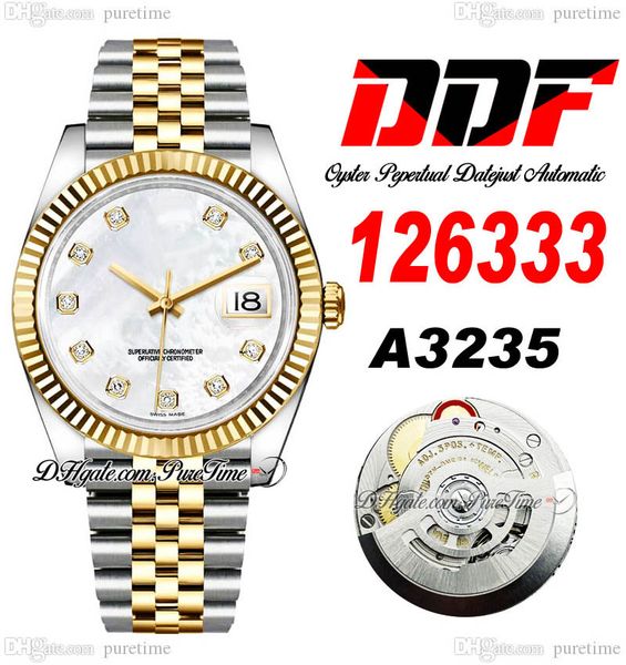 ddf date 126333 a3235 automatic mens watch 41 two tone yellow god fluted bezel mop diamonds dial 904l oystersteel bracelet super edition sam, Slivery;brown
ddf date 126333 a3235 automatic mens watch 41 two tone yellow god fluted bezel mop diamonds dial 904l oystersteel bracelet super edition sam, Slivery;brown