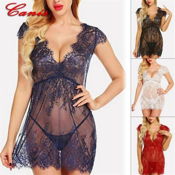gym clothing us women's lingerie lace dress underwear sleepwear g-string nightwear set298q, White;black
gym clothing us women's lingerie lace dress underwear sleepwear g-string nightwear set298q, White;black