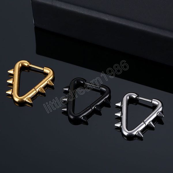 trendy european rivet earring men women gold color stainless steel triangle hoop earrings for men jewelry gift, Golden;silver
trendy european rivet earring men women gold color stainless steel triangle hoop earrings for men jewelry gift, Golden;silver