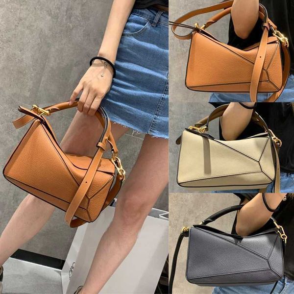 

fashion lowe bag handbags designers new leather mini wallet geometric portable splicing soft leather women's one shoulder slanting pill