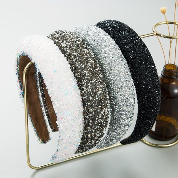women girls full diamond sponge padded hairband headband korean style hair hoop hair accessories, Slivery;white
women girls full diamond sponge padded hairband headband korean style hair hoop hair accessories, Slivery;white