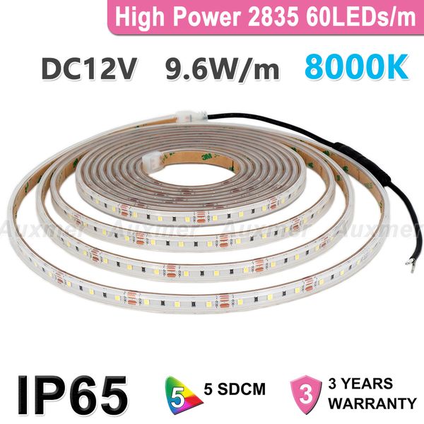 auxmer high power led strip lights 2835 60leds/m dc12v cold white 8000k flexible led tape dc plug 16.4ft ip65 waterproof outdoor
auxmer high power led strip lights 2835 60leds/m dc12v cold white 8000k flexible led tape dc plug 16.4ft ip65 waterproof outdoor