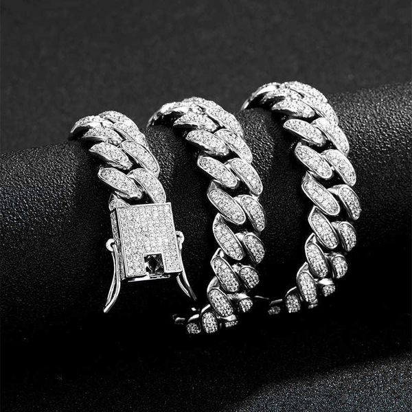 european and american micro-set zirconia 15mm cuban chain necklace nightclub accessories 22122, Silver
european and american micro-set zirconia 15mm cuban chain necklace nightclub accessories 22122, Silver