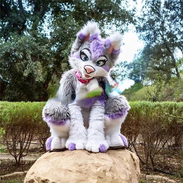 long furry purple & grey husky dog mascot costume customize cartoon anime theme character adults outfit christmas, Red;yellow
long furry purple & grey husky dog mascot costume customize cartoon anime theme character adults outfit christmas, Red;yellow