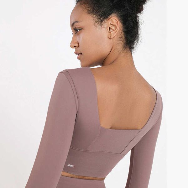 lu-702 sports with logo women's crop with chest pad crop navel fitness long sleeves round neck backless yoga shirt running t-shirt
lu-702 sports with logo women's crop with chest pad crop navel fitness long sleeves round neck backless yoga shirt running t-shirt