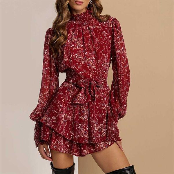 womens early dresses autumn elegant floral tight waist lace-up crew neck western, Black;gray
womens early dresses autumn elegant floral tight waist lace-up crew neck western, Black;gray