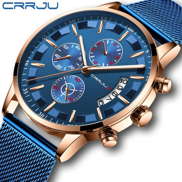 2019 mens stylish watches crrju brand blue military waterproof sports watch men's casual mesh strap quartz clock reloj hombre303p, Slivery;brown
2019 mens stylish watches crrju brand blue military waterproof sports watch men's casual mesh strap quartz clock reloj hombre303p, Slivery;brown