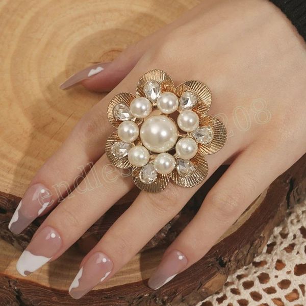 elegant pearl adjustable rings women wedding jewelry open gold color flower white crystal rings birthday party new year gift, Silver
elegant pearl adjustable rings women wedding jewelry open gold color flower white crystal rings birthday party new year gift, Silver