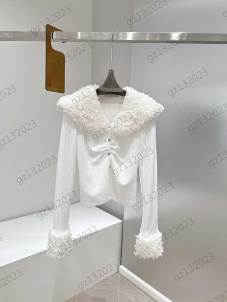 womens sweaters chest fold design solid color fur collar knitted cardigan fluffy cuffs slim designer short knitwear fashion brand women appa, White;black
womens sweaters chest fold design solid color fur collar knitted cardigan fluffy cuffs slim designer short knitwear fashion brand women appa, White;black