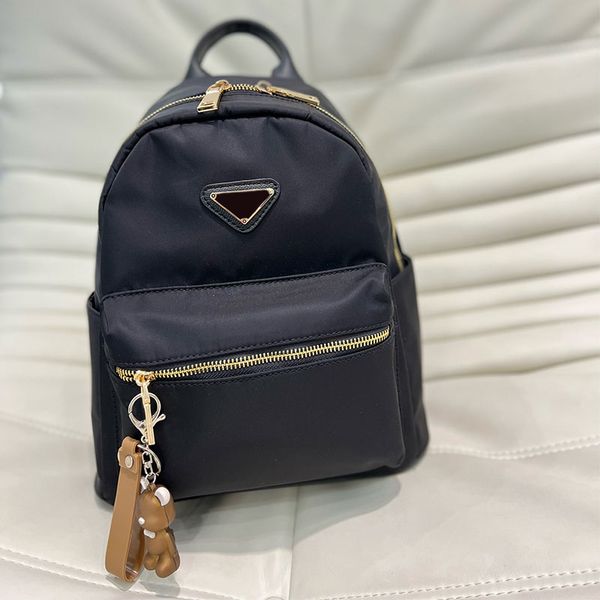 black backpack nylon handbag zipper shoulder bag fashion letter triangle decoration front zip interior pocket women back pack bags
black backpack nylon handbag zipper shoulder bag fashion letter triangle decoration front zip interior pocket women back pack bags
