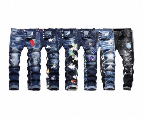 men badge rips stretch black jeans men fashion slim fit washed motocycle denim pants panelled hip hop trousers n4gu6777610, Blue
men badge rips stretch black jeans men fashion slim fit washed motocycle denim pants panelled hip hop trousers n4gu6777610, Blue