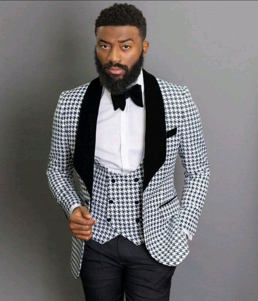 houndstooth groom tuxedos black velvet lapel groomsmen mens wedding dress excellent man jacket blazer 3 piece suit jacket pants vest tie, Black;gray
houndstooth groom tuxedos black velvet lapel groomsmen mens wedding dress excellent man jacket blazer 3 piece suit jacket pants vest tie, Black;gray