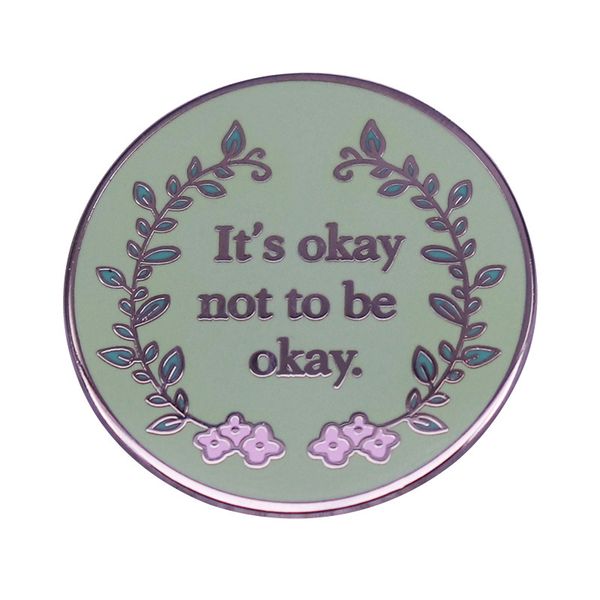 it's okay not to be okay enamel pins brooch collecting mental health lapel badges fashion jewelry gifts adorn backpack collar, Blue
it's okay not to be okay enamel pins brooch collecting mental health lapel badges fashion jewelry gifts adorn backpack collar, Blue