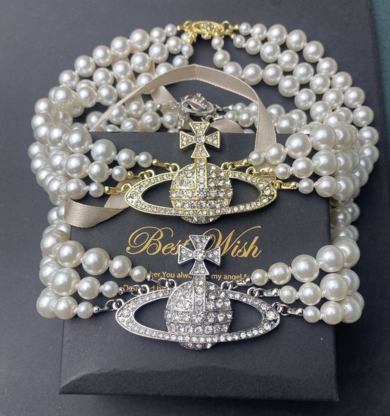 2023 designer vivian multilayer pearl rhinestone orbit necklace clavicle chain baroque pearl necklaces for women jewelry gift, Silver
2023 designer vivian multilayer pearl rhinestone orbit necklace clavicle chain baroque pearl necklaces for women jewelry gift, Silver