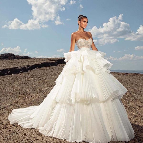 princess ball gown wedding dress 2023 vestido de noiva beads strapless robe de mariee pleats bridal gowns, White
princess ball gown wedding dress 2023 vestido de noiva beads strapless robe de mariee pleats bridal gowns, White