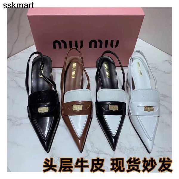dress shoes designer mius gold coin pointed heel sandals women's new baotou fashion brand shoes, Black
dress shoes designer mius gold coin pointed heel sandals women's new baotou fashion brand shoes, Black