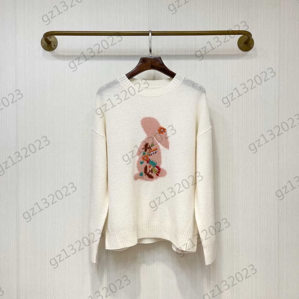 womens sweaters chest hand-made three-dimensional rabbit embroidery round collar pullover knitted sweater pure wool warm slim knitwear women, White;black
womens sweaters chest hand-made three-dimensional rabbit embroidery round collar pullover knitted sweater pure wool warm slim knitwear women, White;black
