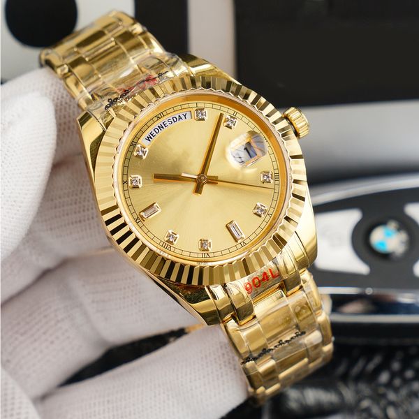 luxury men's watch week gold round dial 41mm diamond time mark sapphire crystal glass folding buckle stainless steel 904l fully automat, Slivery;brown
luxury men's watch week gold round dial 41mm diamond time mark sapphire crystal glass folding buckle stainless steel 904l fully automat, Slivery;brown