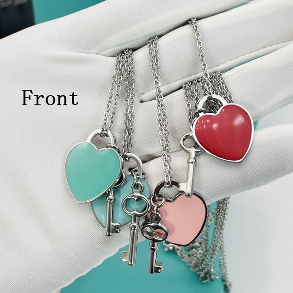 19mm big heart necklace womens rose gold key love pendant stainless steel blue pink green couple jewelry valentine christmas gift girlfriend, Silver
19mm big heart necklace womens rose gold key love pendant stainless steel blue pink green couple jewelry valentine christmas gift girlfriend, Silver