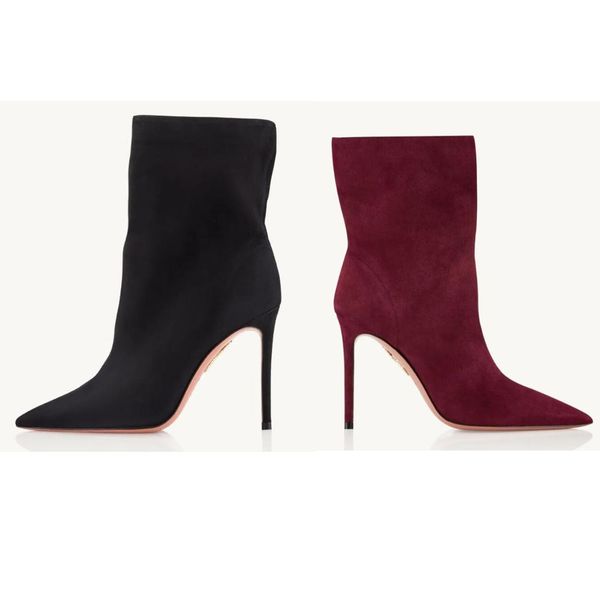 winter fashion women's ankle boots designer pascalarhi manzon sheepskin suede thin high heel elastic pointed head elegant women's, Black
winter fashion women's ankle boots designer pascalarhi manzon sheepskin suede thin high heel elastic pointed head elegant women's, Black