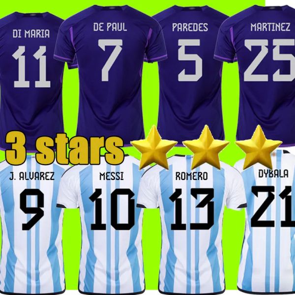3 stars argentina soccer jersey fans player version 2022 dybala martinez maradona de paul football shirt 22 23 men women kids sets uniform s, Black;yellow
3 stars argentina soccer jersey fans player version 2022 dybala martinez maradona de paul football shirt 22 23 men women kids sets uniform s, Black;yellow