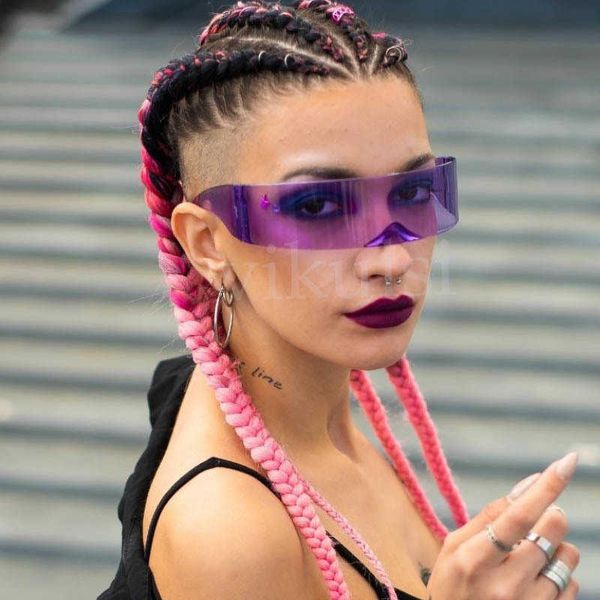 hip hop girl tinted purple blue pink silver curved one piece shades women men shield oversized sunglasses party glasses 1219, White;black
hip hop girl tinted purple blue pink silver curved one piece shades women men shield oversized sunglasses party glasses 1219, White;black