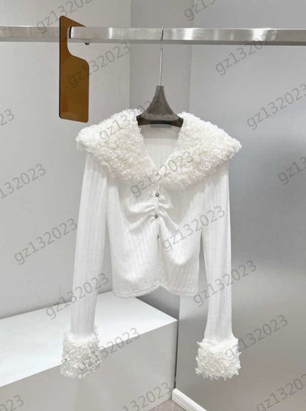 womens sweaters chest fold design solid color fur collar knitted cardigan fluffy cuffs slim designer short knitwear fashion brand women appa, White;black
womens sweaters chest fold design solid color fur collar knitted cardigan fluffy cuffs slim designer short knitwear fashion brand women appa, White;black