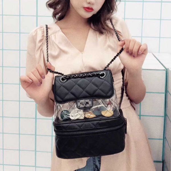 wandering fragrance wind joker rhombus chain transparent jelly bag girl 221219