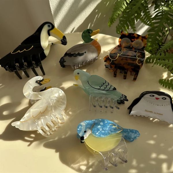 2023 woman large cute birds acetate hair claws ladies hairpins swan owl hairgrip headwear barrettes washing face hair clips, Slivery;white
2023 woman large cute birds acetate hair claws ladies hairpins swan owl hairgrip headwear barrettes washing face hair clips, Slivery;white