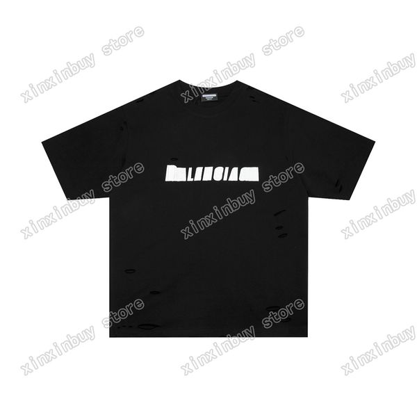 xinxinbuy men designer destroyed tee t shirt france paris hole letters print short sleeve cotton women oversize white black green xs-l, Black;brown
xinxinbuy men designer destroyed tee t shirt france paris hole letters print short sleeve cotton women oversize white black green xs-l, Black;brown