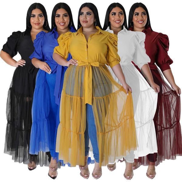n autumn solid color shirt casual dresses lace-up see-through mesh large, Black;gray
n autumn solid color shirt casual dresses lace-up see-through mesh large, Black;gray