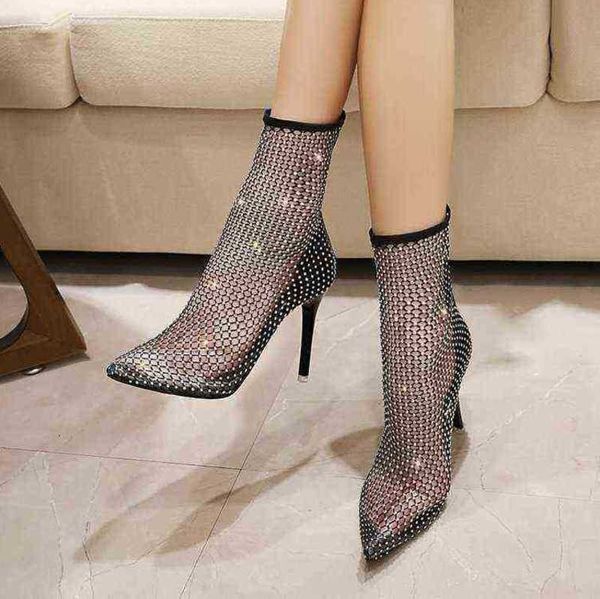 women boots sandal 's high heels early autumn pointed thin heel net socks hollow out diamond cool 07091011, Black
women boots sandal 's high heels early autumn pointed thin heel net socks hollow out diamond cool 07091011, Black