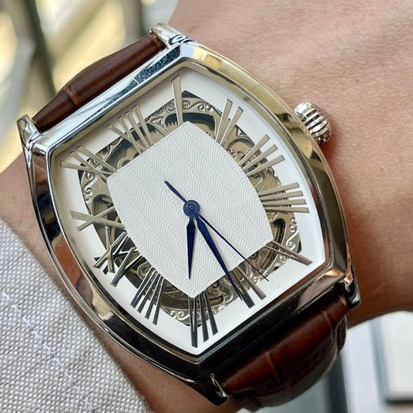watch mens watches 42mm automatic mechanical watch fashion wristwatches leather strap montre de luxe business design, Slivery;brown
watch mens watches 42mm automatic mechanical watch fashion wristwatches leather strap montre de luxe business design, Slivery;brown