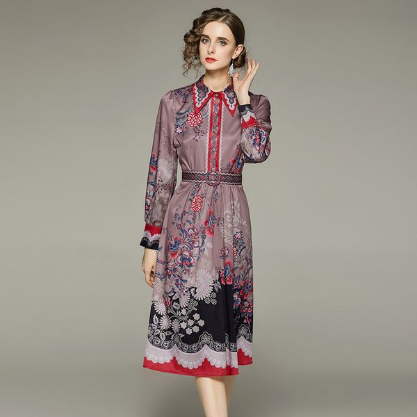 2022 vintage floral belted shirt dress button long sleeve designer printed casual office midi dresses runway slim a-line lapel neck holiday, Black;gray
2022 vintage floral belted shirt dress button long sleeve designer printed casual office midi dresses runway slim a-line lapel neck holiday, Black;gray