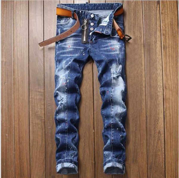 jeans men's ds23 ripped trousers square personalized 22fw pants brand fashion designer splicing indigo patch metal dsq slim multi uoum, Blue
jeans men's ds23 ripped trousers square personalized 22fw pants brand fashion designer splicing indigo patch metal dsq slim multi uoum, Blue