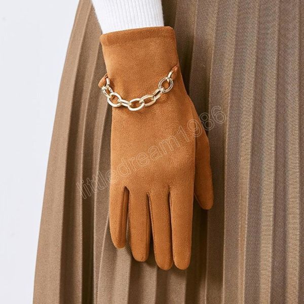 fashion suede leather touch screen driving gloves with chain female winter outdoor cycling plus velvet full finger warm mittens, Blue;gray
fashion suede leather touch screen driving gloves with chain female winter outdoor cycling plus velvet full finger warm mittens, Blue;gray