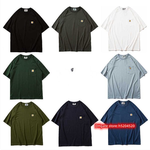 bm63 men's t shirt north american high street brand carhart pure cotton workwear pocket main line short sleeve couple, White;black
bm63 men's t shirt north american high street brand carhart pure cotton workwear pocket main line short sleeve couple, White;black