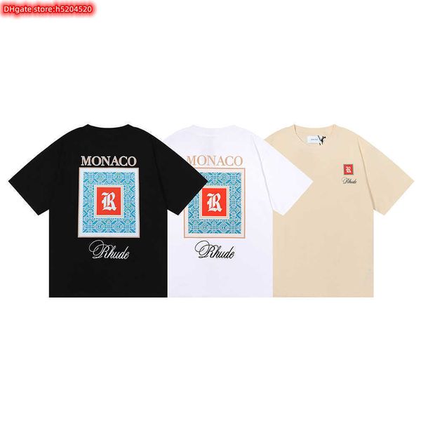 p6bz men's t shirt 2023 new fashion brand rhude summer printed double yarn cotton couple short sleeve, White;black
p6bz men's t shirt 2023 new fashion brand rhude summer printed double yarn cotton couple short sleeve, White;black