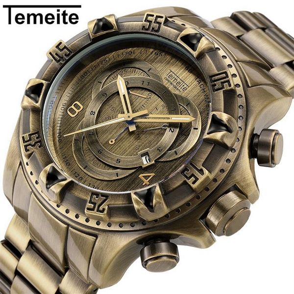 temeite mens watches brand bronzed style stainless steel luxury men watch casual quartz watches reloj hombre 2018295b, Slivery;brown
temeite mens watches brand bronzed style stainless steel luxury men watch casual quartz watches reloj hombre 2018295b, Slivery;brown