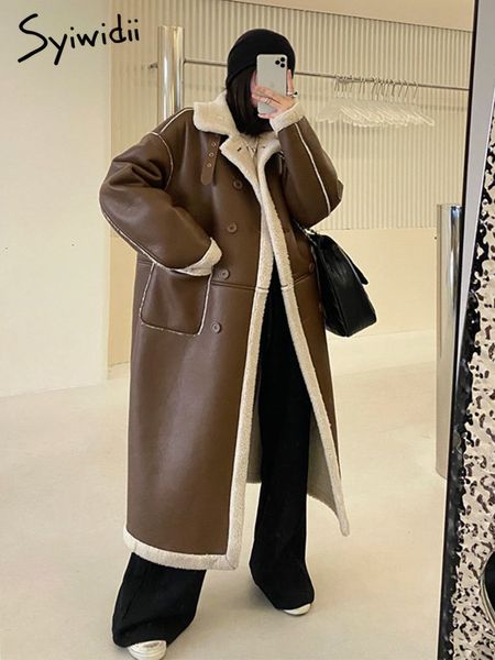 faux fur coat women winter long jacket lambswool thicken warm locomotive lapel female oversized coat pu outerwear, Black
faux fur coat women winter long jacket lambswool thicken warm locomotive lapel female oversized coat pu outerwear, Black