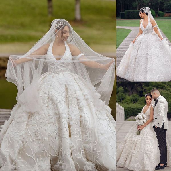 elegant halter beading wedding dresses ball gown sleeveless floor length applique custom made plus size bridal gowns, White
elegant halter beading wedding dresses ball gown sleeveless floor length applique custom made plus size bridal gowns, White