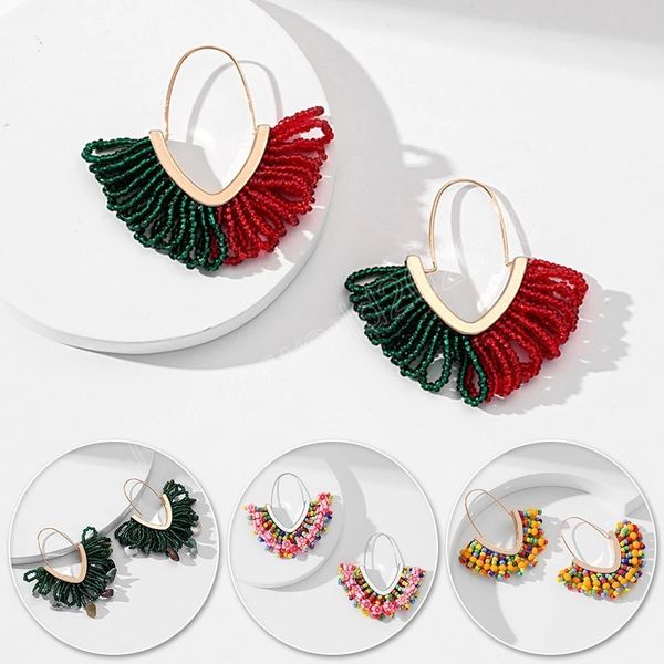 vintage handmade woven rice beaded v shape dangle earrings for women bohemian resin stone flower pendant handing geometric earring, Silver
vintage handmade woven rice beaded v shape dangle earrings for women bohemian resin stone flower pendant handing geometric earring, Silver